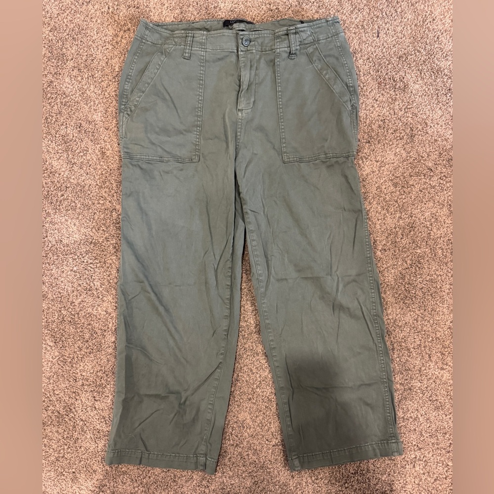 Women’s Liverpool High Rise Green Casual Cargo Pants